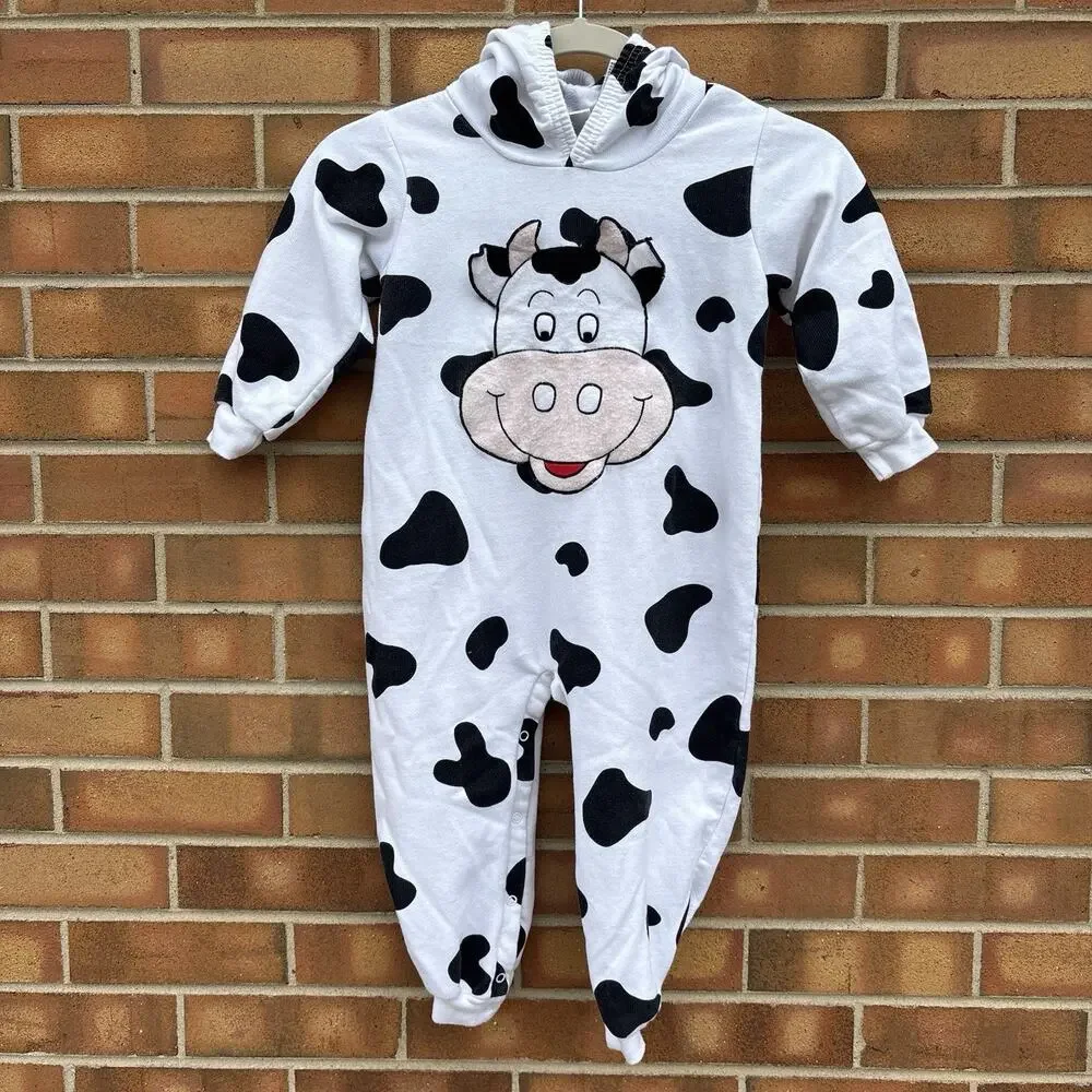 Vintage Small Steps 3T Cow Costume Cotton Polyester Bodysuit